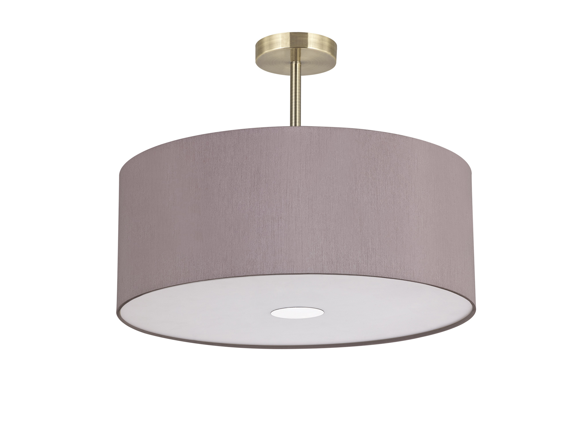Baymont 50cm Semi Flush 3 Light Antique Brass, Taupe/Halo Gold, Frosted Diffuser DK0383  Deco Baymont AB TA